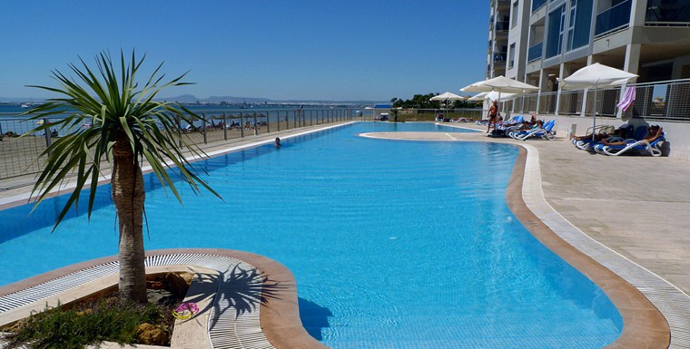 The private beach front pool is ideal for young families